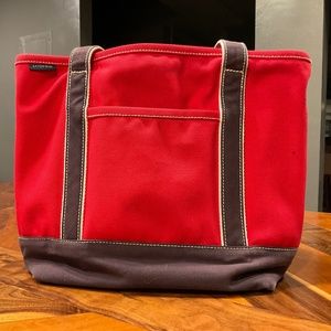 Lands End medium tote - red & navy